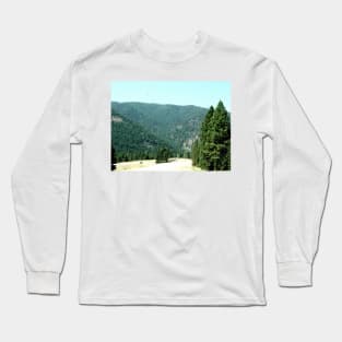 Highway though Montana's Hills and Mounds Long Sleeve T-Shirt